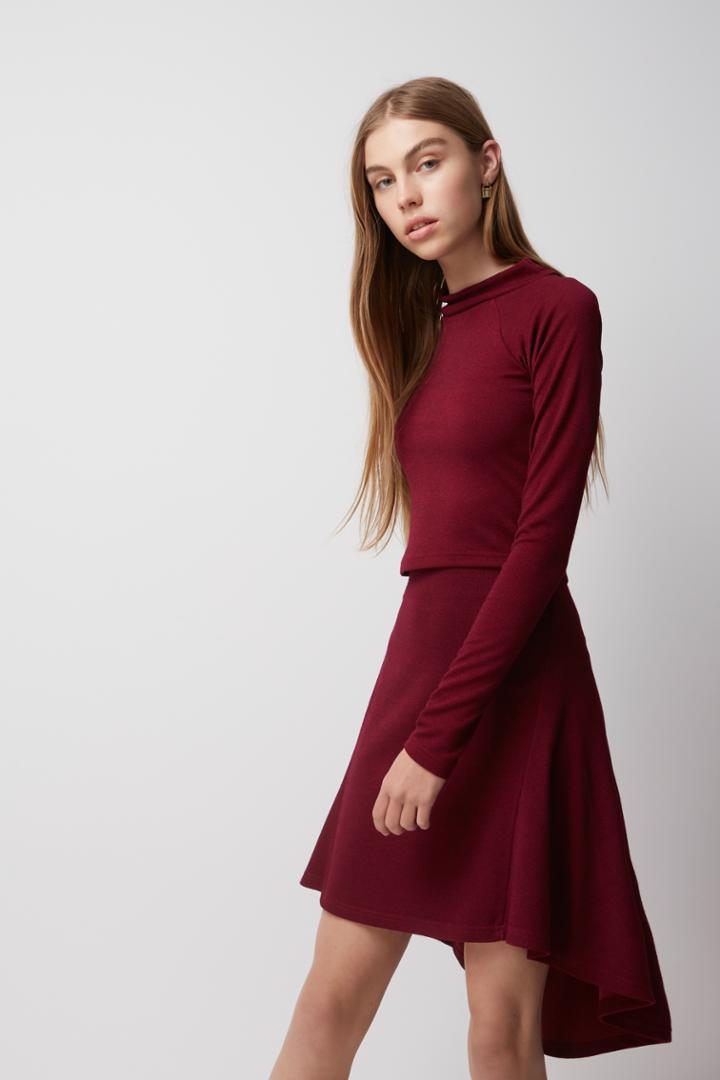 The Fifth The Fifth Repetition Long Sleeve Top Burgundy
