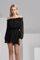 Finders Keepers Mateo Long Sleeve Dress Black