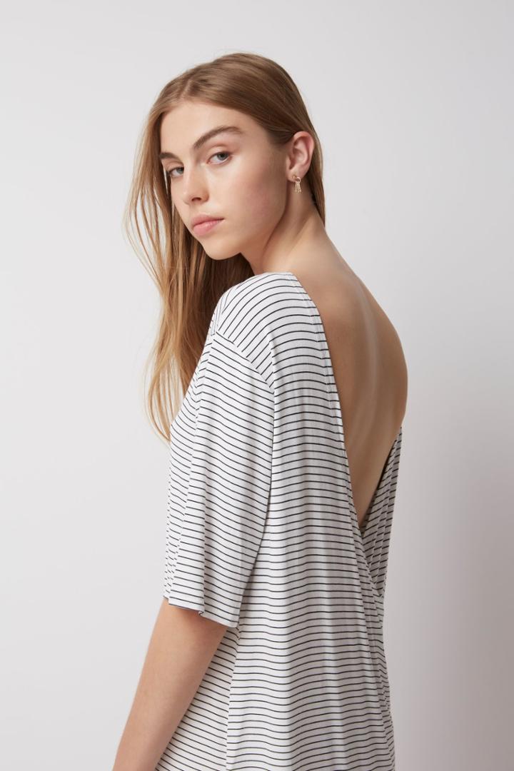 The Fifth The Fifth Time Lapse Dress White And Black Stripe