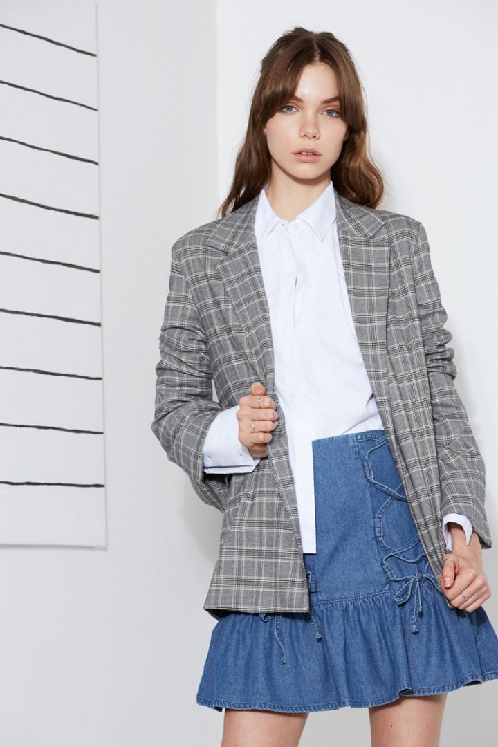 The Fifth The Fifth Century Check Blazer Grey Checkxxs, Xs,s,m,l,xl