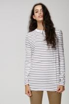 The Fifth Around The World Long Sleeve Top Black And White Stripe