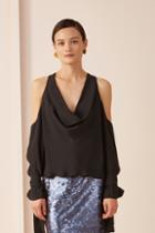 Keepsake Twin Peaks Long Sleeve Top Black