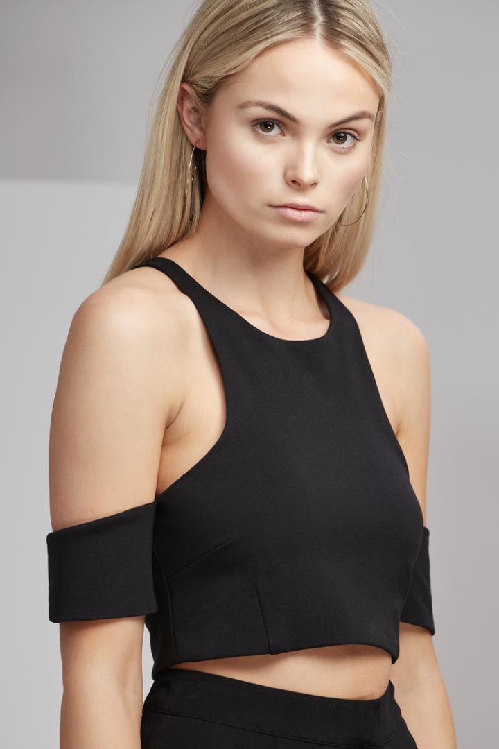 Finders Keepers Leon Crop Top Black