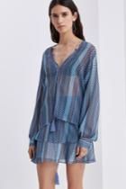 Finders Keepers Finders Keepers Marconi Long Sleeve Top-print Blue Geo Print