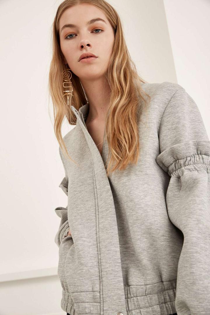 C/meo Collective C/meo Collective Double Take Bomber Jacket Grey