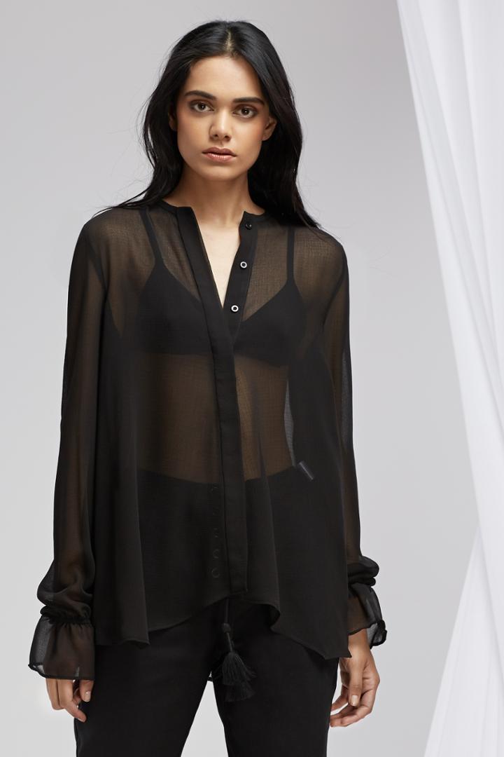 Finders Keepers Memphis Blouse Black