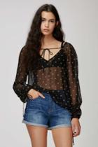 The Fifth The Fifth Midnight Memories Long Sleeve Top Black Daisy Print