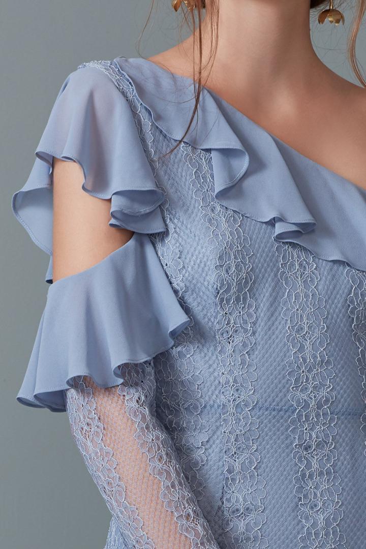 Keepsake Keepsake Better Days Long Sleeve Lace Dress Dusty Bluexxs, Xs,s,m,l,xl