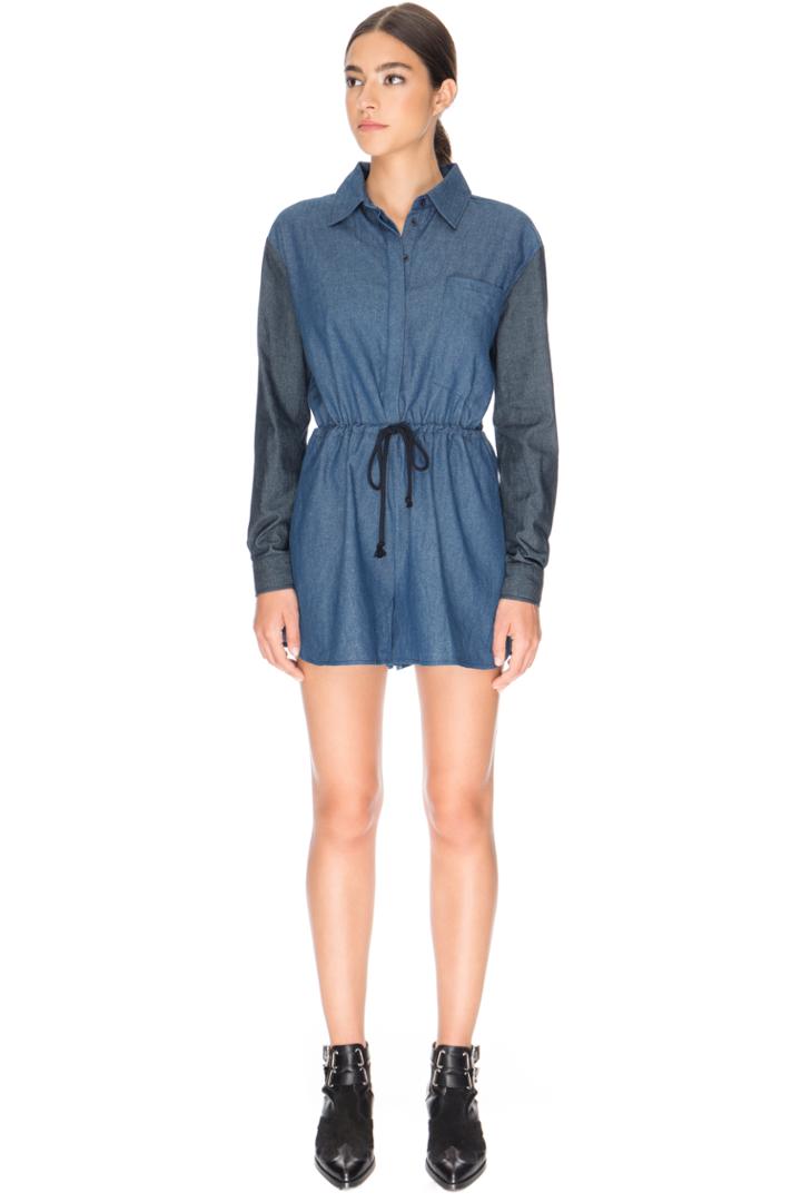 The Fifth Burning Colour Playsuit Contrast Chambray