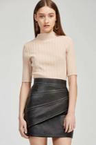C/meo Collective C/meo Collective Lesson Learnt Leather Skirt Black And Ivory