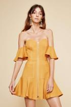 C/meo Collective Get Right Mini Dress Mustardxxs, Xs,s,m,l,xl