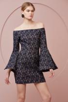 Keepsake Too Soon Long Sleeve Mini Dress Navy