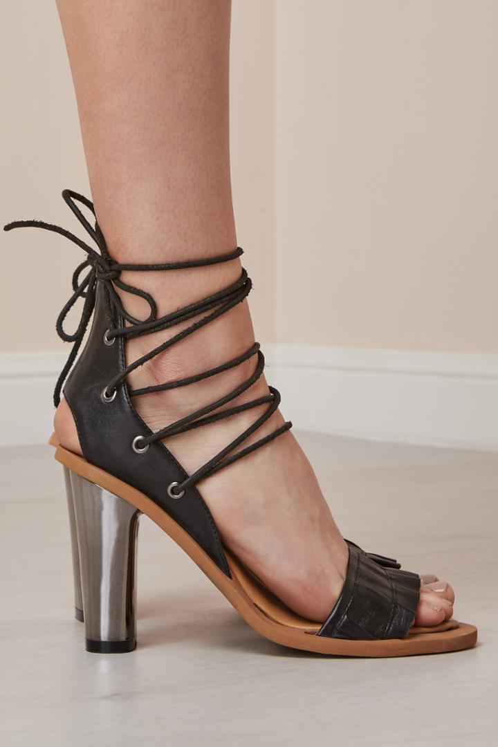 Jaggar Footwear Pleat Heel Black