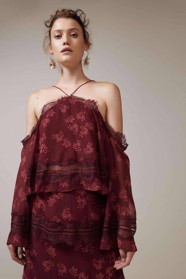 Keepsake Keepsake Moonlight Top Plum Floral