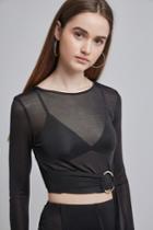 Finders Keepers Maxwell Long Sleeve Crop Black