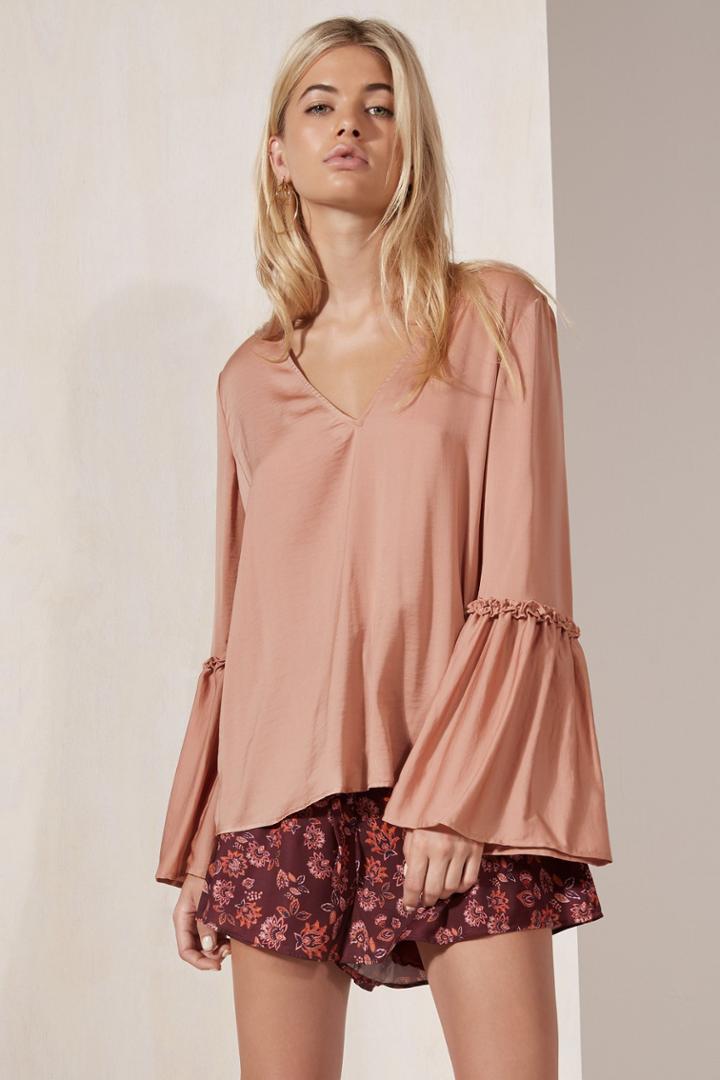 The Fifth The Fifth Banjo Long Sleeve Top Dusty Blush