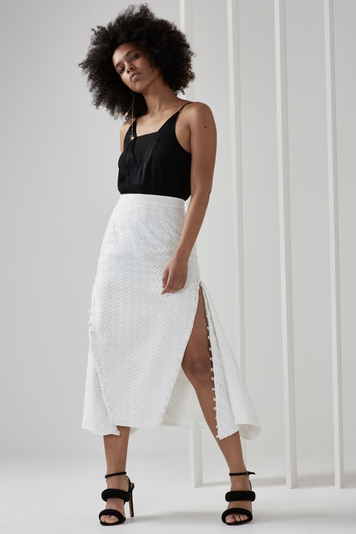 C/meo Collective Silver Sounds Skirt Ivory