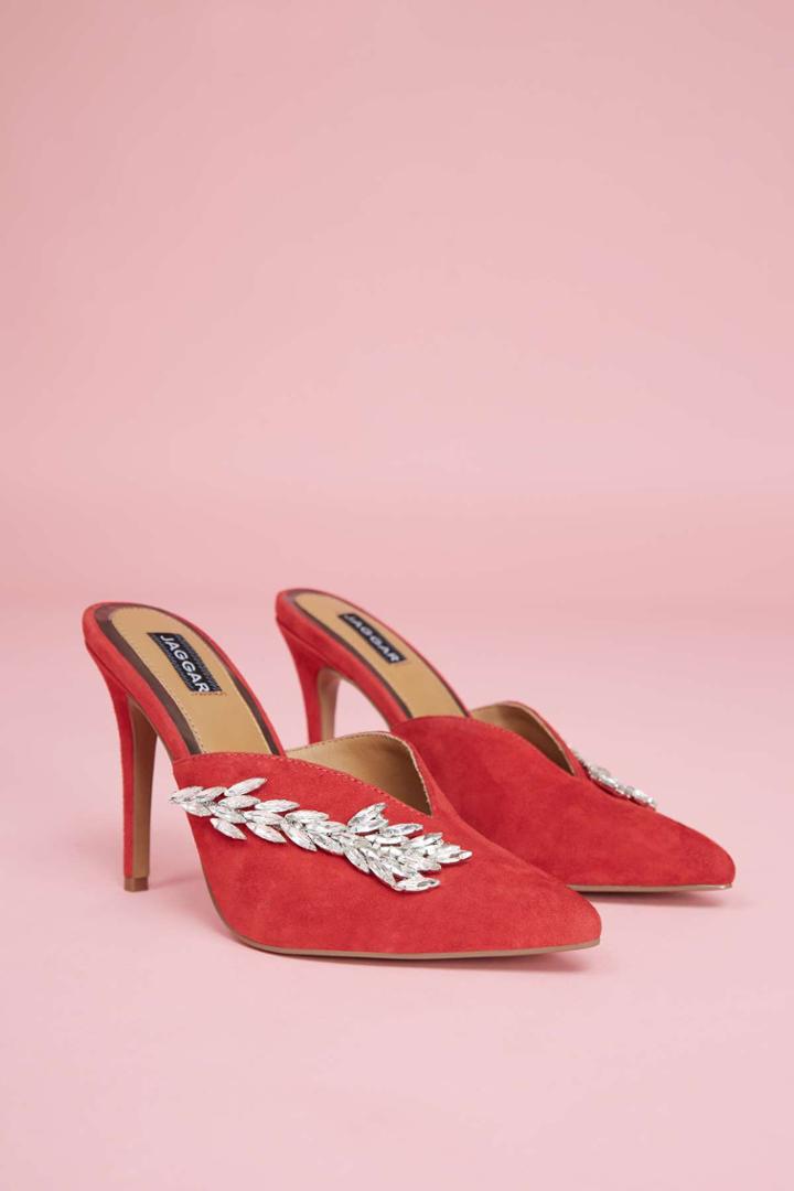 Jaggar Footwear Jaggar Footwear Myth Jewelled Heel Red35,36,41,37,38,39