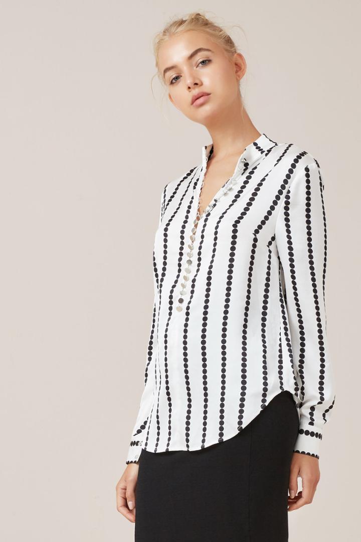 Finders Keepers Carlos Blouse White Base Spot Print