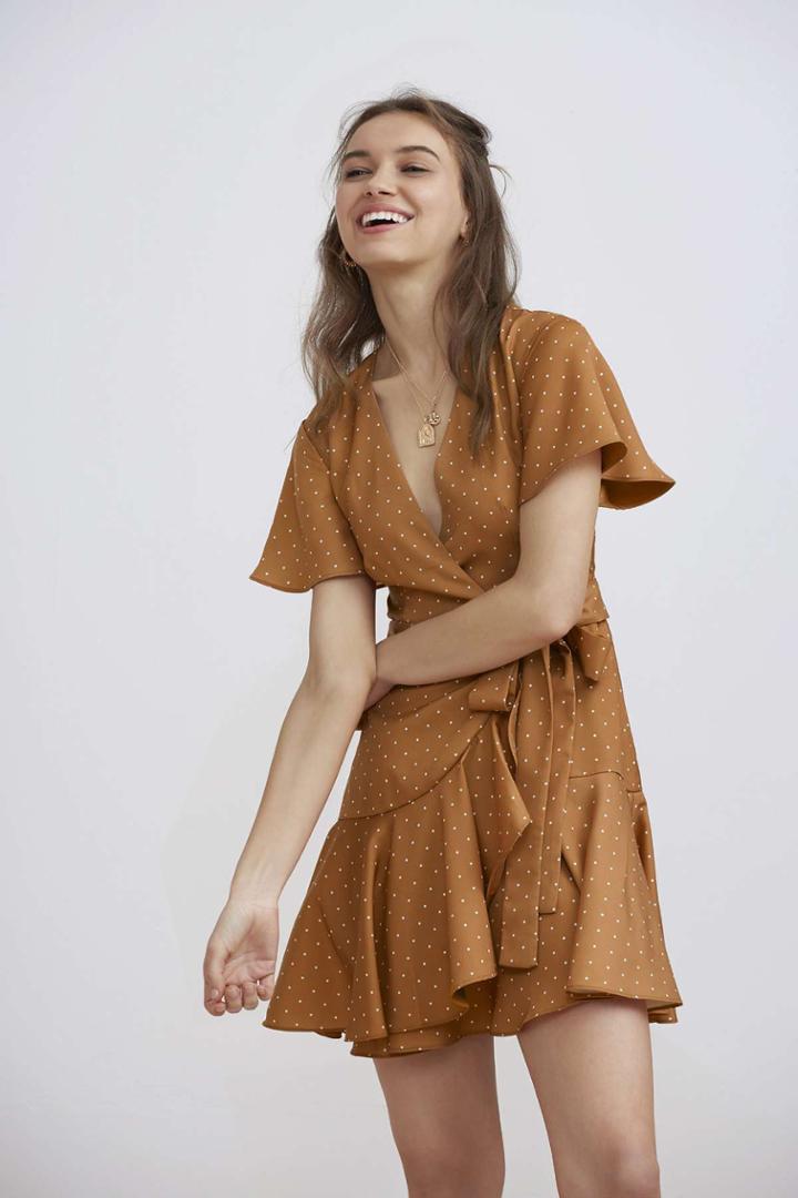 Finders Keepers Vanish Mini Dress Tan Bandanaxxs, Xs,s,m,l