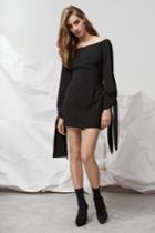 Finders Keepers Go Now Long Sleeve Dress Black