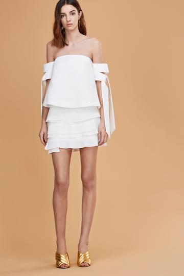 C/meo Collective Never Mind Skirt Ivory