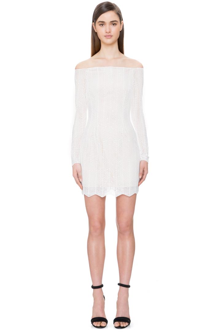 Keepsake Think Twice Long Sleeve Lace Dress Ivory