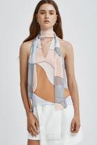 C/meo Collective Make It Right Short Sleeve Top Llian Print Light