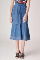 C/meo Collective Perpetual Dreams Midi Skirt Blue W Ivoryxxs, Xs,s,m,l,xl