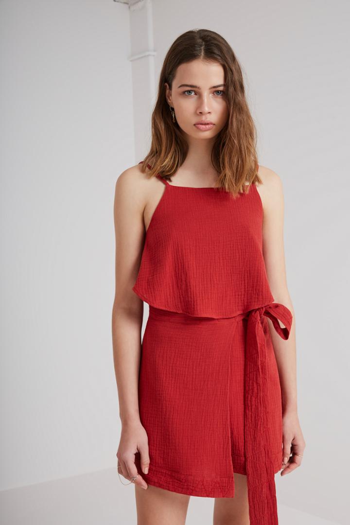 The Fifth Sweet Disposition Skirt Burnt Red