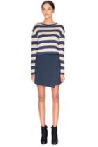 The Fifth Discovery Long Sleeve Top Stone And Petrol Blue Stripe