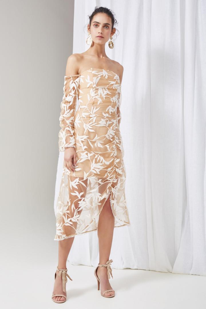 Keepsake Keepsake Fast Lanes Long Sleeve Midi Dress Ivoryxxs, Xs,s,m,l