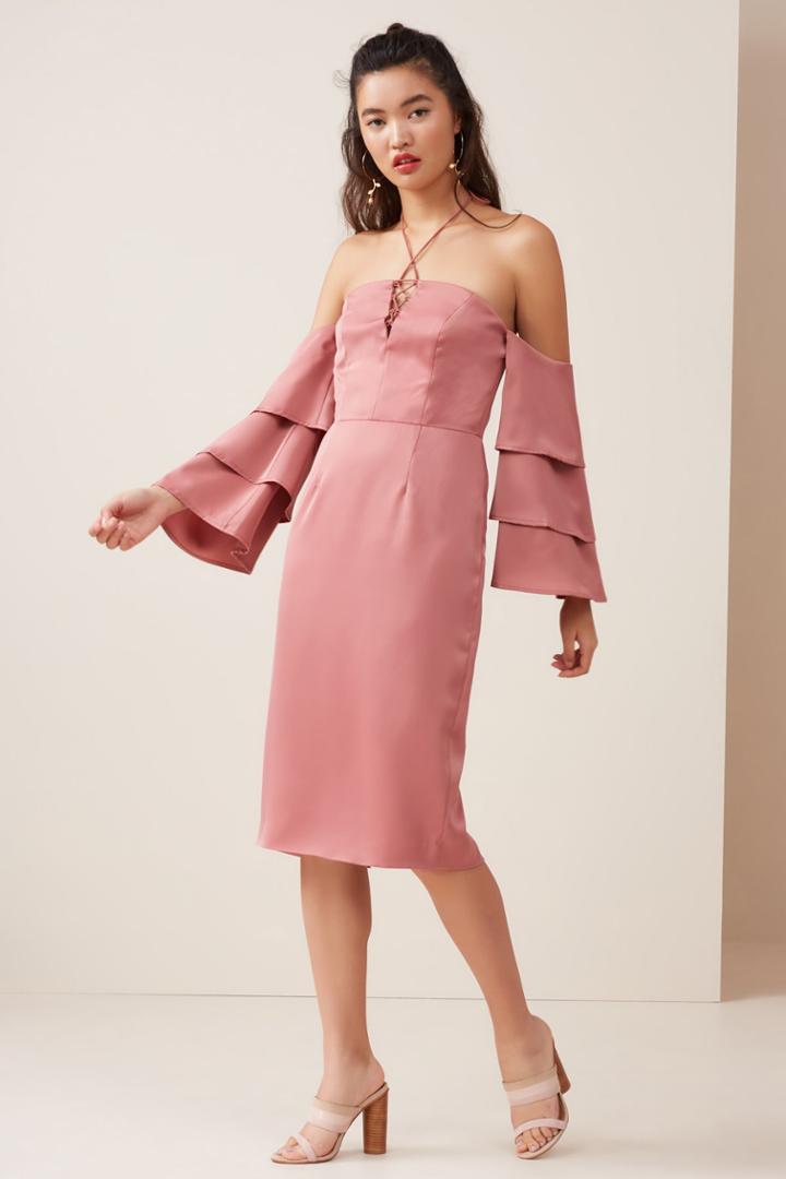 Finders Keepers Finders Keepers Bloom Midi Dress Dusty Siennaxxs, Xs,s,m,l