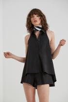 C/meo Collective String Along Shirting Playsuit Black