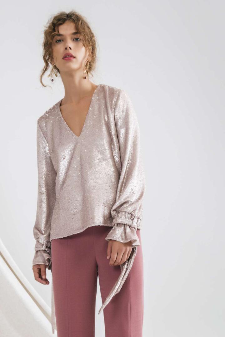 C/meo Collective Illuminated Long Sleeve Top Quartz