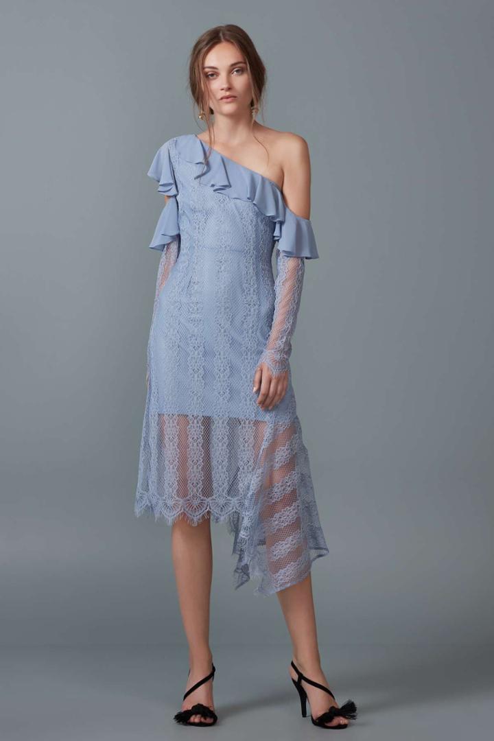 Keepsake Better Days Lace Dress Dusty Blue