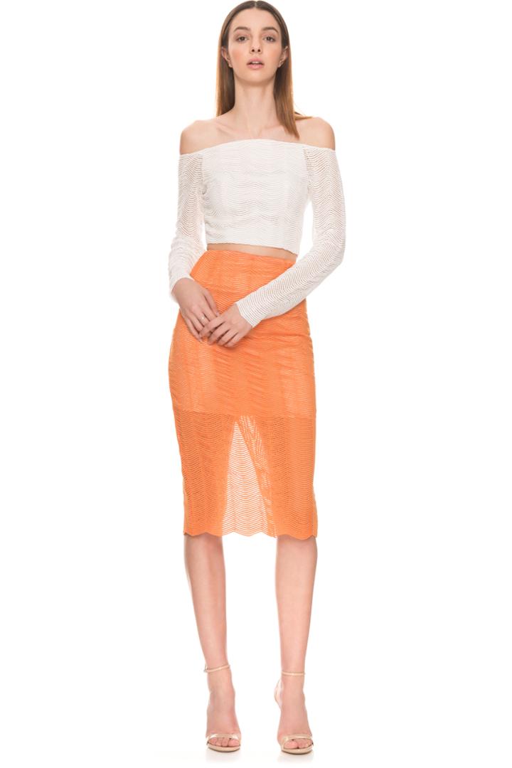 Keepsake Think Twice Lace Skirt Tangerine