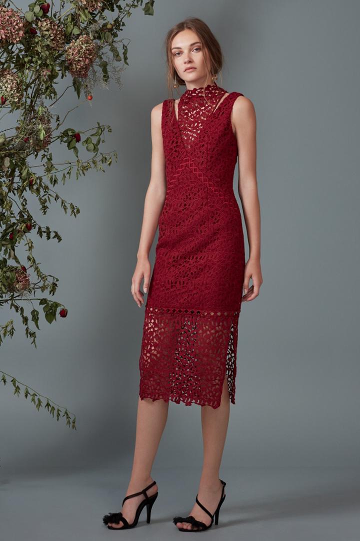 Keepsake Keepsake Uplifted Midi Dress Burnt Red