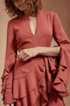 C/meo Collective Gossamer Long Sleeve Dress Rosewood