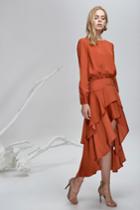 Finders Keepers Stevie Long Sleeve Dress Saffron