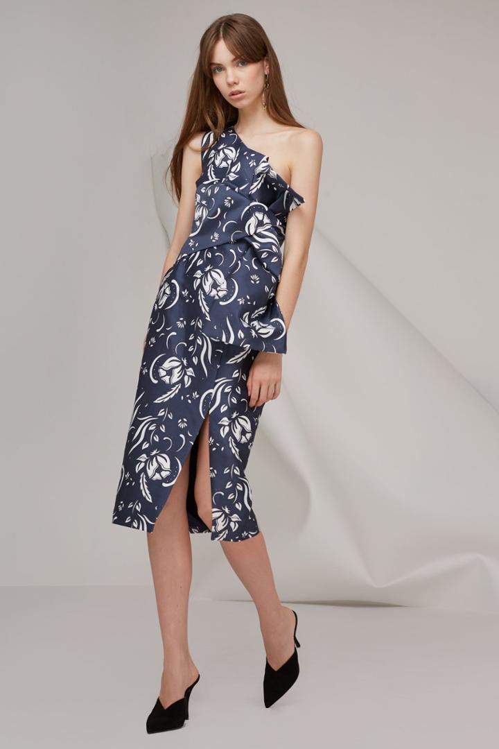 Keepsake Retrograde Midi Dress Stencil Floral