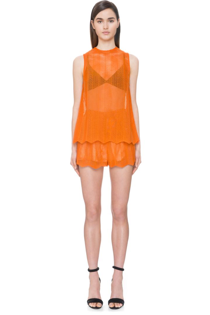 Keepsake Think Twice Lace Top Tangerine