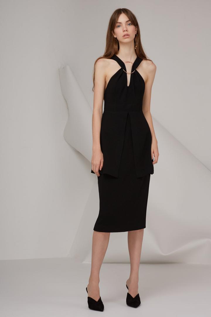 Keepsake Darkest Light Midi Dress Black