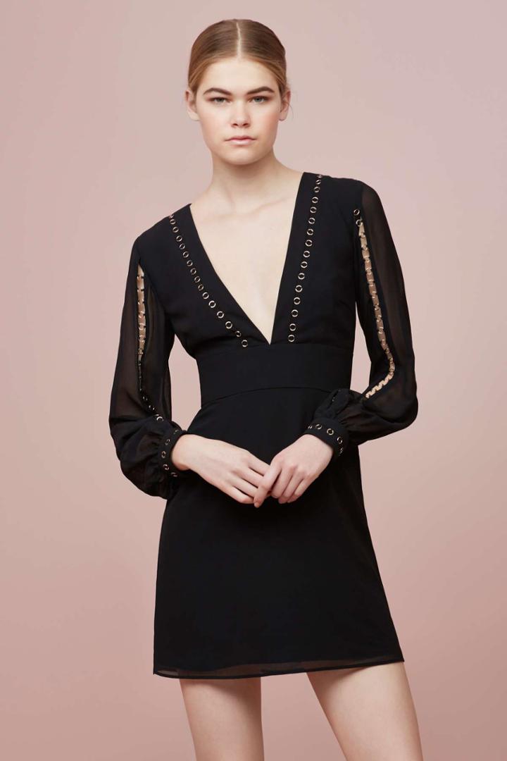 Keepsake Keepsake In My Eyes Long Sleeve Dress Black