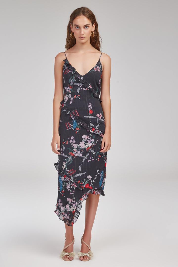 Keepsake Keepsake Paperthin Dress Black Botanic Floralm, Xl
