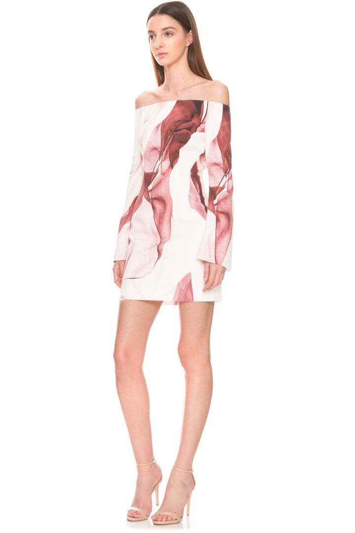 Keepsake Walk The Wire Long Sleeve Dress Ribbon Print