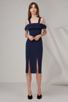 Keepsake Too Late Midi Dress Navy