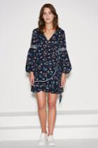 The Fifth The Fifth Skyward Wrap Dress Navy Wildflowerxxs, Xs,s,m,l,xl