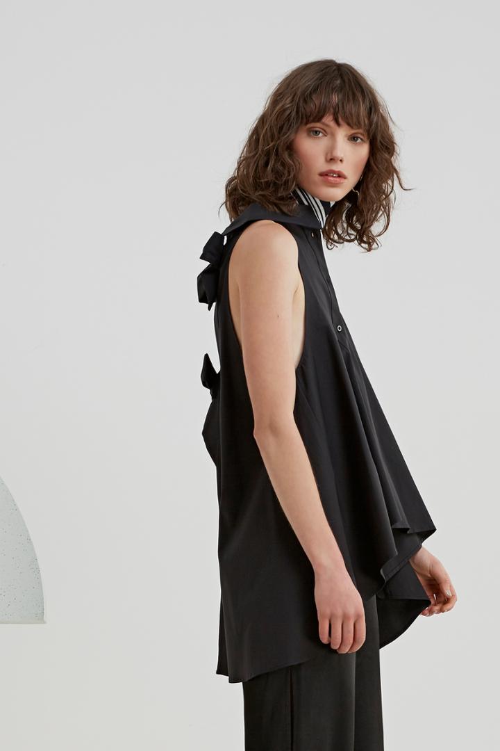 C/meo Collective String Along Shirting Top Black