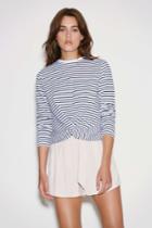 The Fifth Recharge Stripe Long Sleeve Top White W Navyxxs, Xs,s,m,l,xl